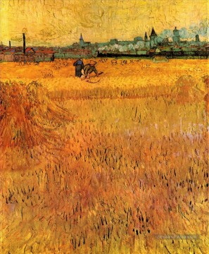 Arles Vue des champs de blé Vincent van Gogh Peinture à l'huile